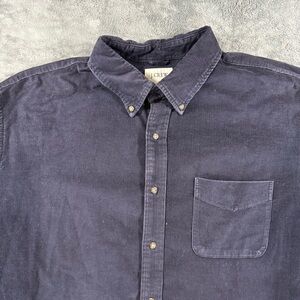 J. Crew Men’s Navy Corduroy Long Sleeve Button Down Pocket Shirt XL